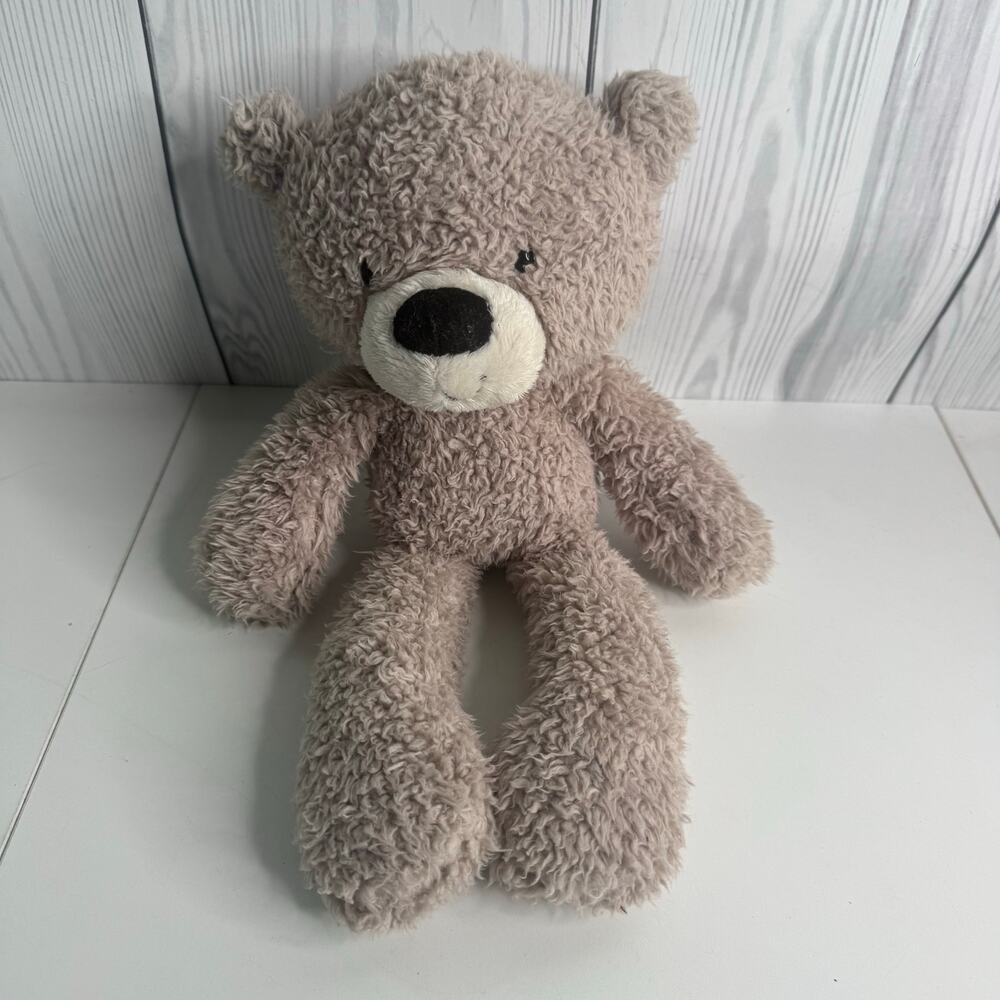 GUND Fuzzy Light Grey Teddy Bear Cute Adorable Soft Plush Toy Kids
